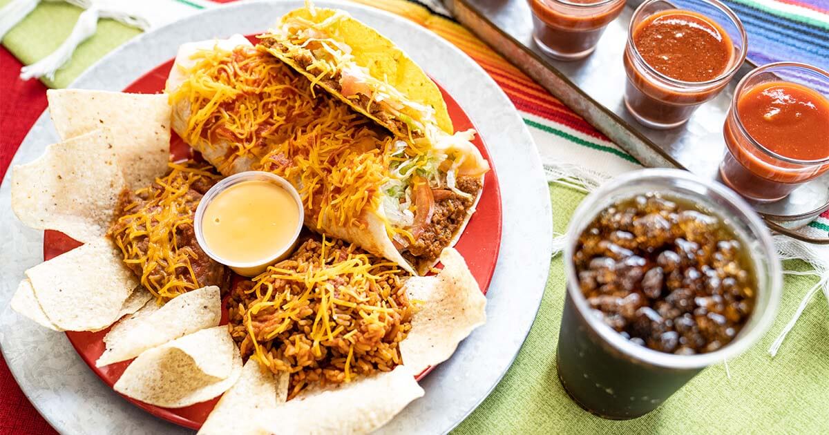 A plate of Mexican Food from The Original Grande